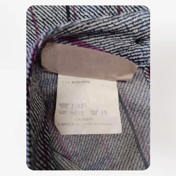 Vintage 1970’s MIDI Sears Long Sleeve Grey Striped Dress Size 14 - Picture 8 of 9